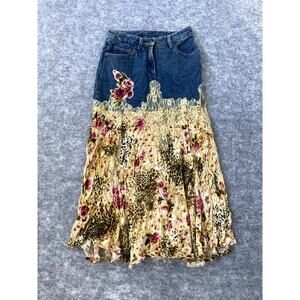 Vintage Y2K Jean dress Jeanology womens size 4 90s denim lace boho indie